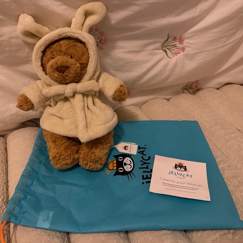 Jellycat Tan and Cream Bear in Cozy Robe